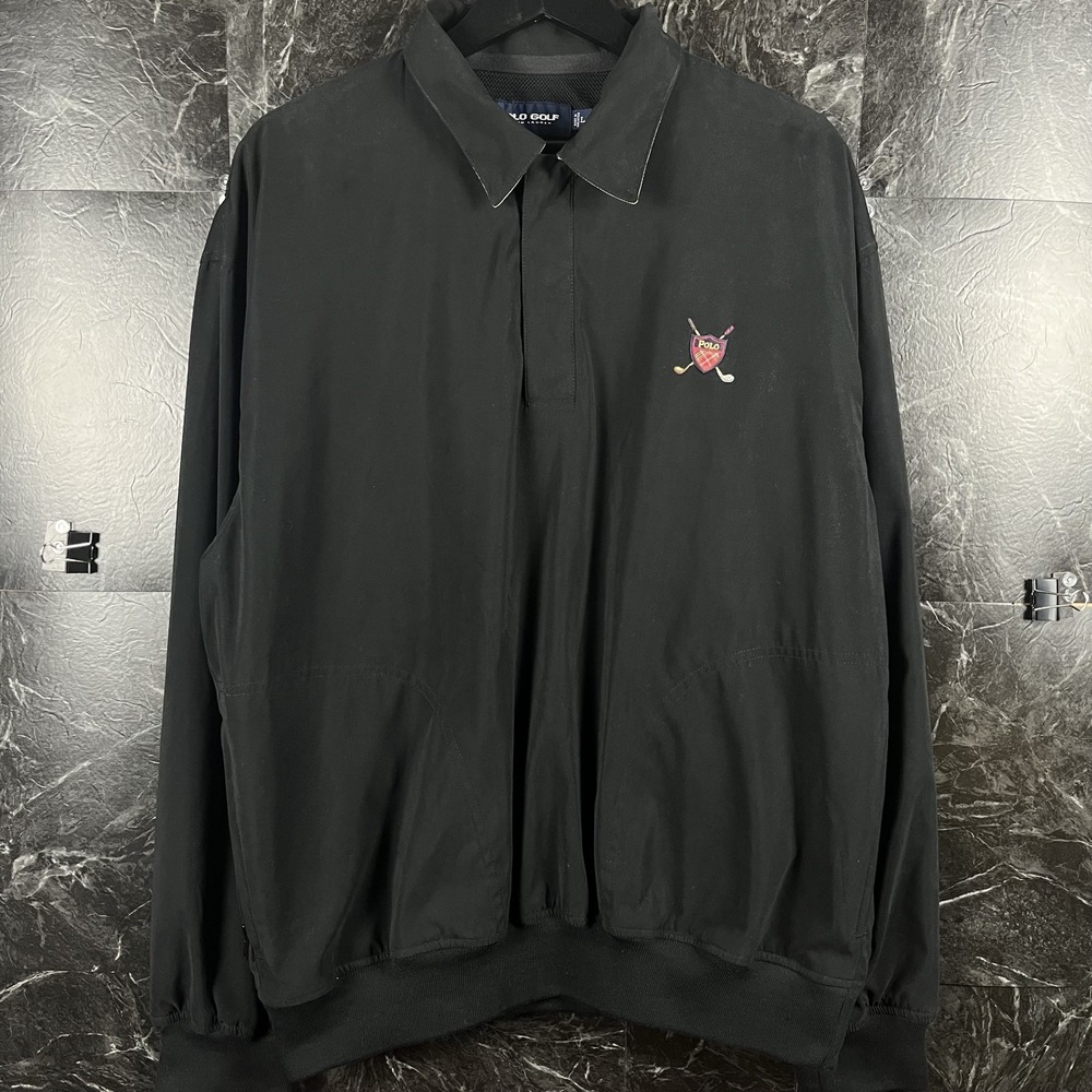 Polo Ralph Lauren Men's Black Golf Wind Jacket XL -Embroidery